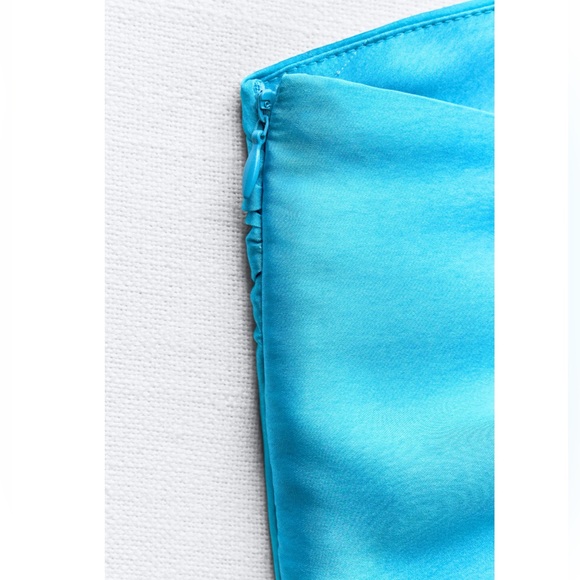 Zara ASYMMETRICAL SATIN EFFECT TIE DYE DRESS - Picture 11 of 13